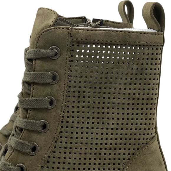 MIA Womens Shoes Havenn Combat Boots Green Vegan Leather Lace Up Chunky Trendy - Picture 4 of 12